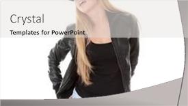  Presentation with black female - Slide deck featuring young female dancer in black hat isolated on white background background and a light gray colored foreground