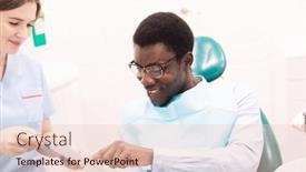  Presentation with dentist xray - Presentation enhanced with young-female-dentist-doctor-showing background and a lemonade colored foreground