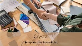  Presentation with interior designer - Beautiful slide set featuring young-female-designer-of-interior backdrop and a coral colored foreground