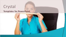  Presentation with tape measure - Audience pleasing slide set consisting of young-female-dietician-holding-measure backdrop and a lemonade colored foreground