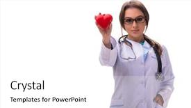  Presentation with female feticide - Audience pleasing PPT theme consisting of young female doctor cardiologist isolated backdrop and a white colored foreground