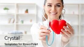  Presentation with cardiologist - Presentation featuring young female doctor cardiologist working background and a white colored foreground