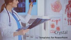  Presentation with lungs - Slide deck enhanced with young-female-doctor-looking background and a light gray colored foreground