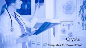  Presentation with lungs - Beautiful theme featuring young-female-doctor-looking backdrop and a light blue colored foreground