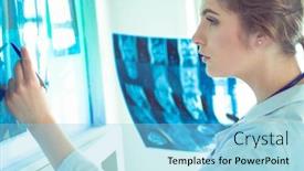  Presentation with lungs - Amazing theme having young-female-doctor-looking backdrop and a light blue colored foreground