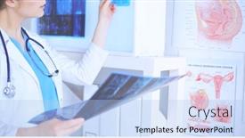  Presentation with lungs - Colorful presentation theme enhanced with young-female-doctor-looking backdrop and a light blue colored foreground