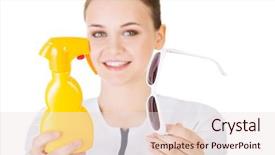  Presentation with sunscreen - Slides consisting of nurese - young female doctor or nurse background and a lemonade colored foreground