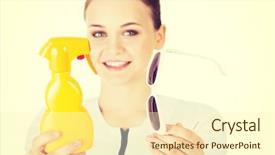  Presentation with sunscreen - Cool new PPT theme with nurese - young female doctor or nurse backdrop and a blonde colored foreground