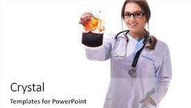  Presentation with blood malignancy - Colorful slide set enhanced with young female doctor with blood backdrop and a white colored foreground