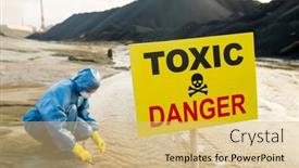  Presentation with toxic - PPT layouts with young-female-ecologist-in-protective background and a coral colored foreground