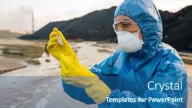  Presentation with toxic - Cool new slide deck with young-female-ecologist-or-researcher backdrop and a ocean colored foreground