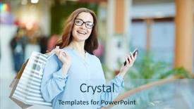  Presentation with free - Presentation theme enhanced with young female enjoying free time background and a  colored foreground