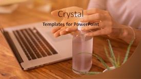  Presentation with disinfection - Presentation featuring young-female-entrepreneur-working background and a coral colored foreground