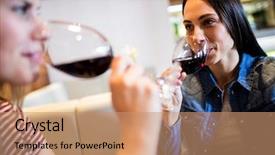  Presentation with friends - Beautiful slides featuring young female friends drinking red backdrop and a coral colored foreground