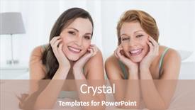  Presentation with teal - Presentation consisting of young female friends in teal background and a  colored foreground