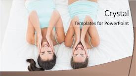  Presentation with teal - Presentation theme enhanced with colony of seals lying on the beach near the water background and a gray colored foreground