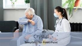  Presentation with female - Amazing PPT layouts having young-female-general-practitioner backdrop and a light blue colored foreground