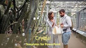  Presentation with botanical garden - Audience pleasing slides consisting of young-female-guide-explaining-details backdrop and a tawny brown colored foreground