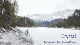  Presentation with base - Theme having mountains at base of zugspitze background and a sky blue colored foreground