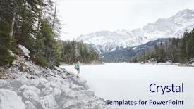  Presentation with base - Audience pleasing theme consisting of winter bavarian forest and snowy backdrop and a sky blue colored foreground