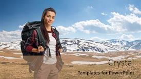  Presentation with young black couples hiking - Cool new slides with young-female-hiker backdrop and a coral colored foreground