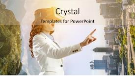  Presentation with mixed reality - Amazing slide set having young female in virtual reality backdrop and a  colored foreground