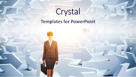  Presentation with mixed reality - Slide deck with young female in virtual reality background and a sky blue colored foreground