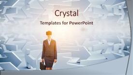  Presentation with mixed reality - Beautiful presentation design featuring young female in virtual reality backdrop and a cream colored foreground