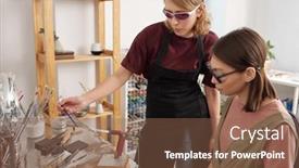  Presentation with processing - Beautiful slide deck featuring young-female-lampworking-master backdrop and a violet colored foreground