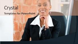  Presentation with paralegal - Colorful presentation theme enhanced with young female lawyer or paralegal backdrop and a coral colored foreground