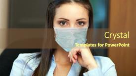  Presentation with mask - Cool new presentation design with young-female-manager-wearing backdrop and a tawny brown colored foreground