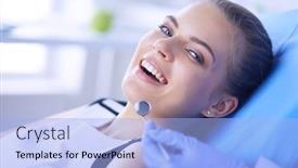  Presentation with inspection - Beautiful presentation design featuring young-female-patient-with-open backdrop and a light blue colored foreground