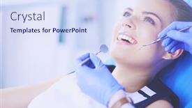  Presentation with inspection - Presentation theme having young-female-patient-with-open background and a sky blue colored foreground