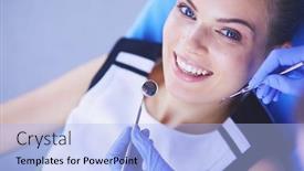  Presentation with inspection - Colorful presentation design enhanced with young-female-patient-with-pretty backdrop and a light blue colored foreground