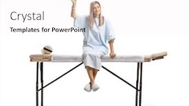  Presentation with female hospital patient - Beautiful slide set featuring young-female-patient backdrop and a white colored foreground