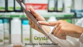  Presentation with inventory - Amazing slide set having young-female-pharmacist-checking backdrop and a coral colored foreground