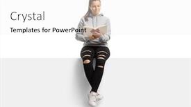  Presentation with trainee nurse sitting by female - Amazing slides having young-female-reading-a-book backdrop and a white colored foreground