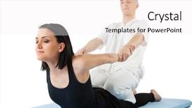  Presentation with massage therapist - Amazing slides having young female receiving massage backdrop and a white colored foreground
