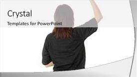  Presentation with referee - Theme consisting of young female referee showing the red card isolated on white background and a white colored foreground