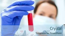  Presentation with clinical chemistry - Presentation design with science chemistry medicine and people background and a  colored foreground