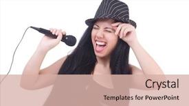  Presentation with mic - Beautiful theme featuring young female singer with mic backdrop and a lemonade colored foreground