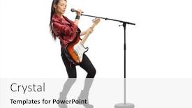  Presentation with singer - Presentation theme enhanced with young-female-singer background and a white colored foreground