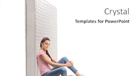  Presentation with mattress - Cool new slides with young-female-sitting backdrop and a white colored foreground