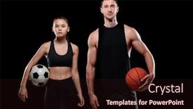  Presentation with female soccer - Cool new PPT theme with young-female-soccer-player backdrop and a wine colored foreground