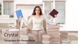  Presentation with examination - PPT layouts enhanced with young female student preparing background and a  colored foreground