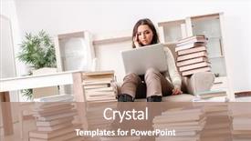  Presentation with examination - Cool new slide set with young female student preparing backdrop and a  colored foreground