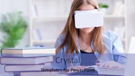  Presentation with student - Beautiful slide set featuring distance learning 3d learn training - young female student preparing backdrop and a teal colored foreground