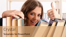  Presentation with student - Theme enhanced with young-female-student-preparing and a  colored foreground