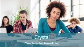  Presentation with international student - Cool new presentation with young female student backdrop and a ocean colored foreground