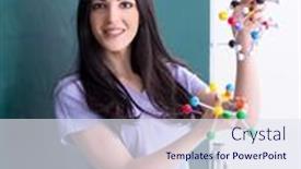  Presentation with teacher - Presentation enhanced with young-female-teacher-student background and a sky blue colored foreground